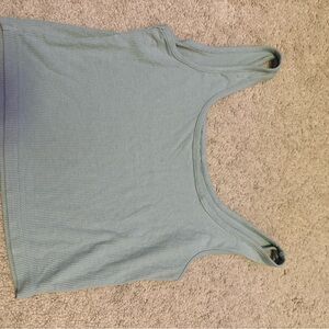 Green Fitted Crop Tank Top